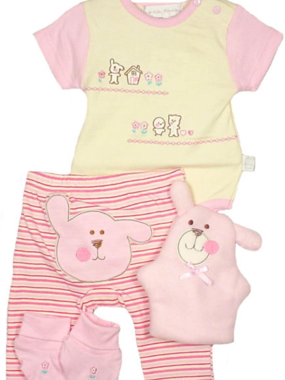 Rumble Tumble - Baby Girls' 4-Pc Bunny Pant Set w/Puppet